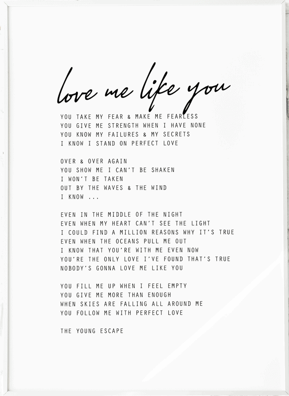 Love Me Like You Lyrics The Young Escape